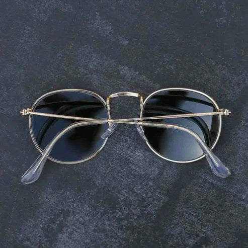 RB New Stylish Attractive Black & Gold 3447 Round Sunglass For Unisex