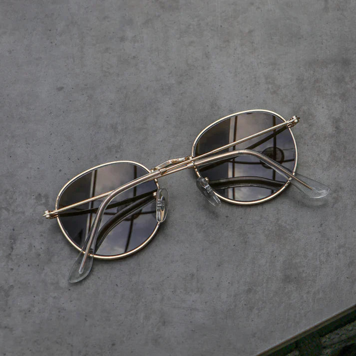 RB New Stylish Attractive Brown & Gold 3447 Round Sunglass For Unisex