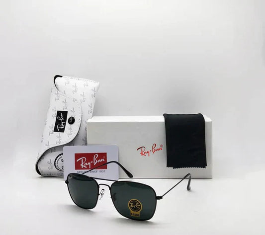 RB Black & Black 3136 Square Aviator Metal Trendy Hot Favourite Wintage Sunglass For Unisex.