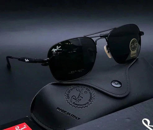 RB Black & Black Oval Trendy Hot Favourite Wintage Sunglass For Unisex.