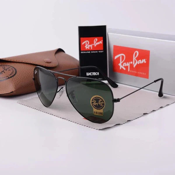 RB Green & Black 3026 Aviator Trendy Hot Favourite Wintage Sunglass For Unisex.