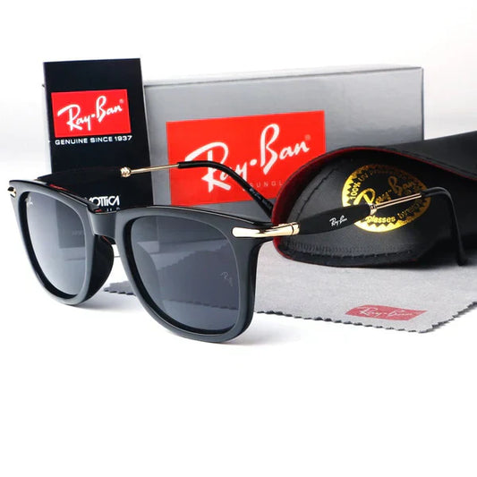 RB Black Gold 2148 Square Trendy Hot Favourite Wintage Sunglass For Unisex.
