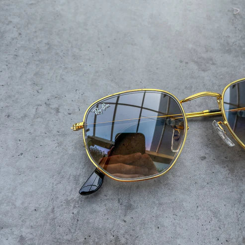 RB New Stylish Attractive Brown Shaded & Gold 3447 Round Sunglass For Unisex