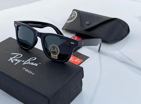 RB Black & Black Wayfarer Trendy Hot Favourite Wintage Sunglass For Unisex.